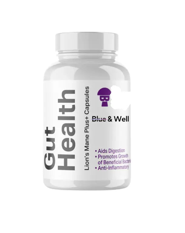 Gut Health: Lion's Mane | Turkey Tail+ Capsules - Blue & Well